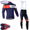 IAM Team Winter-Radtrikot-Set Herren-Thermofleece-Langarmhemden Trägerhosen-Kits Mountainbike-Bekleidung Rennrad spo2567