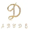 Anelli Weimanjingdian Brand 26 Lettere iniziali A a Z Crystal Rhinestones Pins fai da te in oro placcato