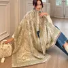 Womens autumn and winter Korean version versatile imitation cashmere double-sided shawl thickened and warm oversized bib with tide outside