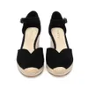 2021 5-9cm Sandalias Mujer Promotion äkta ankel-wrap Sandaler Sapatos Mulher Wedge Heel Shoes For Stworted Toe Wedges Ladies