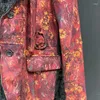 Trajes para hombres PFHQ Alta Calidad Traje Abrigo Otoño Patrones Florales Hechos A Mano Un Solo Pecho Estampado Arte Suelto Original Chic Blazers 21Z2722