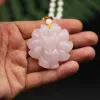 Pendants Pendants Pink Jade Nine Nine Fox Pendants Collier Fashion Jewelry Chinese Handcarved Charm Accessoires Amulet Gifts Men Femmes