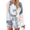 Dames trainingspakken elegante luipaard bloemenprint dames tweedelige sets lente zomer t-shirt met lange mouwen en korte casual homewear outfits