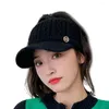 Berets Ladies Winter Hat Stylish Women's Autumn Knitted Baseball With Extended Brim For Outdoor Sports Golf Warm Knit