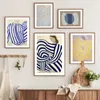 Schilderijen Nordic Poster Sofia Lind Gestreepte Pyjama Abstract Curve Geometrie Muur Canvas Schilderij Print Foto's Voor Woonkamer Decor