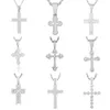 18k Gold 925 Sterling Silver Cross VVS Moissanite Crystal Cross Pendants Hip Hop Fashion Jewelry Cross Necklace