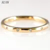 Rings 0.05ctw 1.3mm 5Stones Style CVD HPHT Lab Diamond Wedding Band Bezel Setting Round Diadmond Band Ring 14k Yellow Gold