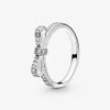 Nytt märke 925 Sterling Silver Classic Bow Ring Pave Cubic Zirconia for Women Wedding Rings Fashion Jewelry212b