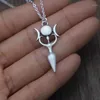 12st Wiccan Goddess Moon Pendant Necklace Witchcraft Fashion Jewelry for Women1306f