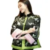 Etnische kleding Hoogwaardige winter Chinese stijl Opstaande kraag Single Breasted Top Acetaatstof Geborduurd katoenen damesjack S-XXL