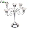 Argent Or 3/5 Bras En Métal Bougeoir Pilier Bougeoir Blanc Bougeoir De Mariage Chandelier Candélabre Stand Décor Y256o