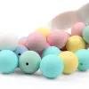 Contas ttyry.hu 1000 peças, contas redondas de silicone 12/15mm, grau alimentício, bebê, contas de dentição para colar diy, acessórios de fabricação de jóias