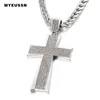 Ювелирные изделия в стиле хип-хоп, большой крест, кулон со льдом, блестящий кристалл, модный блестящий крест, мужская цепочка, ожерелье, ожерелье Jewelry1299h