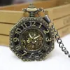 Taschenuhren Luxus Bronze Mechanische Uhr Für Männer Frauen Hohl Große Zahl Steampunk Fall Zifferblatt Fob Kette Anhänger Uhr Dropship