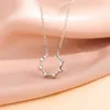 Pendant Necklaces Simple Silver Plated Jewelry Fine Symbol Compact Beautiful Female Gift Clavicle Chain XL042