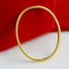 Womens Thin Bangle Yellow Gold Filled Classic Oval Plain Smooth Bracelet Fashion Jewelry Gift 50mm 59mm2239