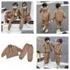 Clothing Sets Girls Boy Suit Spring Clothes Female Baby Fashion Tooling Jacket Add Pants Two-Piece Drop Delivery Kids Maternity Otrsm