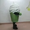 Halloween desempenho verde sorvete mascote traje para festa personagem dos desenhos animados mascote venda frete grátis suporte personalização