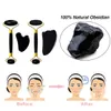Obsidian Jade Eye Mask Face Massage Roller Gouache Scraper Natural Stone Cold Therapy Face Mask Massager Guasha Board 240127