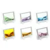 13X17cm Framed Moving Sand Time Liquid Landscape Glass Picture Home Office Ornaments Decoration Accessories Craft Art Gift LJ20090237T