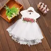 Robes de fille 6M-24M infantile enfants bébé fille vêtements été Floral Tulle sans manches coton princesse fête de mariage robes de vacances pour bébé fille