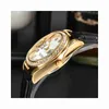 Damer Exquisite Quartz Diamonds Fashionable Labor Family Watch äkta läder Small Accessories Star Womens {Kategori}