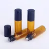 100 Pieces/Lot 5ml Mini Roll On Essential Oil Roller ball Bottle Brown Glass Perfume Oil Bottles Ugdex
