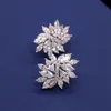 Zircon Retro Floral Crystal Stud örhängen Brudsmycken Rhinestones Trendiga bröllopsflickor Tillbehör Eörhängen för kvinnor 240123