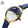 Wristwatches Anke Store Womens Watch Design Fashion Starry Sky Stars Moon Simple Leather Strap Waterproof Quartz Watches For Women258M