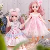 16 кукол bjd для девочек, шарнирная кукла 30 см с одеждой, шарнирные игрушки блондинки с карими глазами, детские игровые наборы со сферическими шарнирами 240122