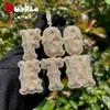 Bubble Letter Aangepaste naam Ketting voor mannen Personaliseerde hanger Iced Out Charms Two Tone Hip Hop Jewelry 240127