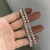 Цепочки Meisidian Jewelry, желтое сплошное золото 9 К, теннисная цепочка, 5 мм, VVS1 D, синтетический муассанит, бриллиантовое ожерелье247F