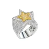 Anneaux Jewe S Hip Hop Five Star Rings Men's Gold Sier Color Iced Out Cumbic Zircon Jewelry Rague Cadeaux