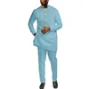 男性のためのエスニック服アフリカンスーツ2ピースセットラグジュアリーダシキトップパンツファッション衣装部族服