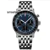 Automatic Mechanical Watches Leather Black Luxury Blue Strap Sapphire Automatic Super Luminous De Men's Round