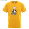 Camisetas para hombres Bike Bear 2D impreso camiseta para hombre verano clásico casual o cuello manga corta moda suelta de gran tamaño para hombre top S-3XL Q240130