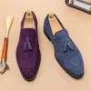 Chaussures habillées Violet Maucassin Mens talons décontractés hommes élégants mots blancs baskets sportive de haute qualité unique