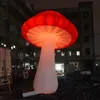 Champignon gonflable géant double rouge personnalisé en gros avec LED et soufflant pour les décorations d'événements de la fête de Noël extérieure