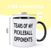 Canecas Lágrimas de meus oponentes de Pickleball Jogador de esportes Caneca de café Copo de cerâmica Novidade Drinkware 11oz Presente de chá de escritório em casa para amigo