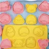 Pişirme Aletleri 8pcs/Set Cartoon Cookie Kesici Kalıp Bisküvi Kalıp Portre 3D Presleme Diy damga Pişirme Mutfak Bakeware