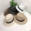 Chapeaux à large bord Chapeau de plage à la mode Léger Cadeau mince Cowboy Fedora Paille Anti-UV