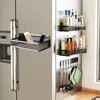 Kök förvaring magnetisk kryddhylla för kylskåp med krokhanddukhållare sida hängande arrangör