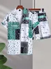 Mens Random Paisley Scarf Printed Shirt och ingen T-shirt borstade shorts 240130