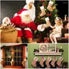 Decorações de natal grandes meias de serapilheira juta natal meia simples lareira decoração janela meia ornamentos árvore