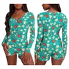 Designer Women's Clothing New Print Long Sleeved Cardigan Button Up Bodycon Jumpsuit för Summer Romper Bodysuit Women Mini Short Jumpsuits Amp Rompers V-Neck 2PQV