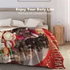 Custom Name Blanket Kids Adults Personalized Merry Elk Tree Fleece Throw Blankets Christmas Customized Gifts for Family Friends Mom Dad Grandma Grandpa