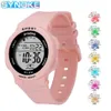 Synoke Pink Women Digital Watch 50m Waterproof Ladies Watches Unisex Watch Elegancki silikon