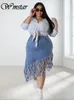 Wmstar grande taille seulement jupes vêtements pour femmes Denim Maxi avec gland Sexy moulante dans les tenues vente en gros Drop 240127