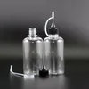 50ML 100PCS PET Dropper bottle Metal Needle Tip Needle Cap High transparent dropper bottles Squeeze Vapor E cig Rrgfq Kujcf