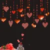 パーティーデコレーション16pcsキラキラ音レッドハートガーランドの装飾バレンタインデイウェディング3114のための吊りストリーマーバナーストリングバックドロップ